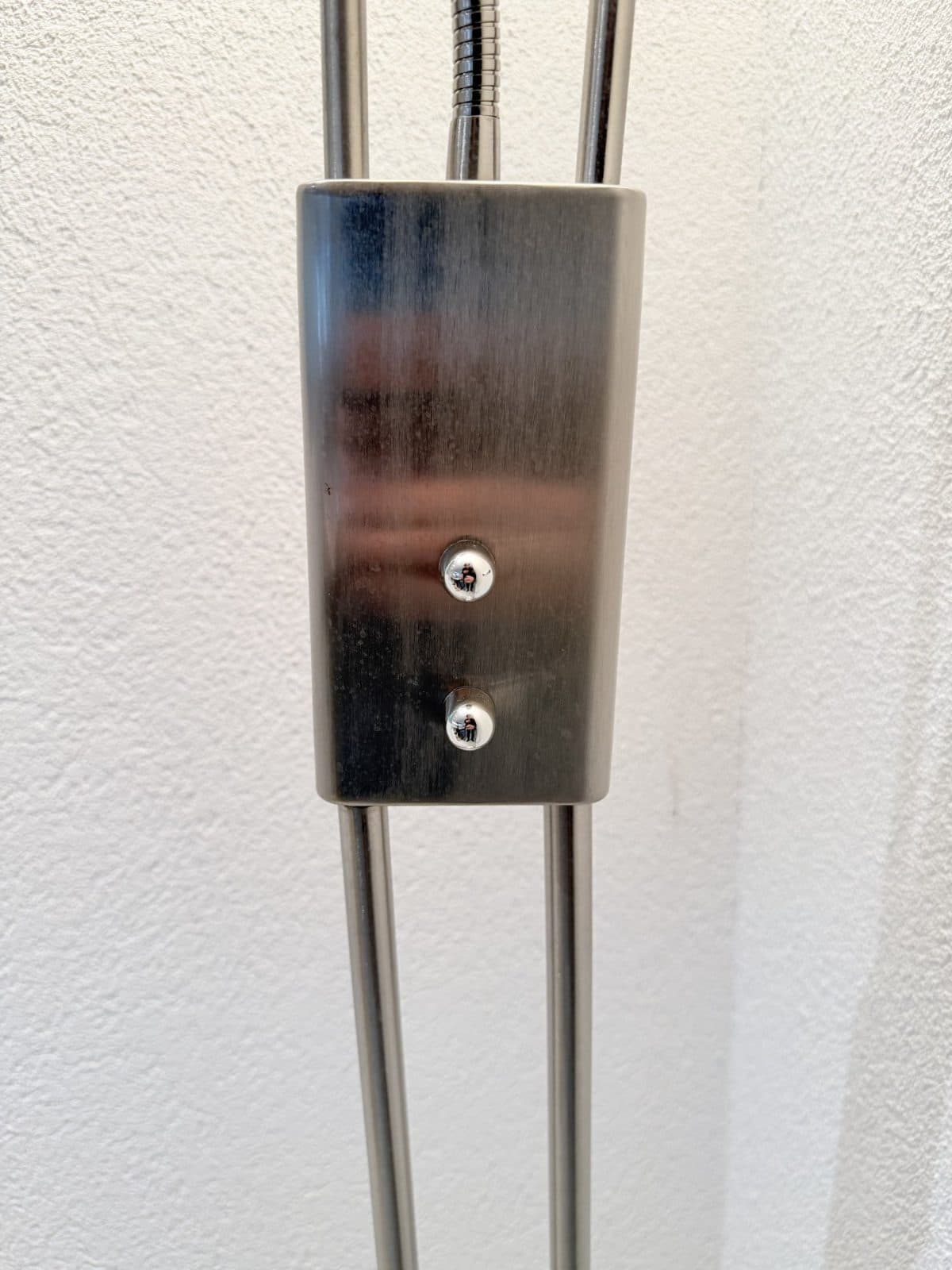 Floor lamp with adjustable reading light, brushed metal, photo 2